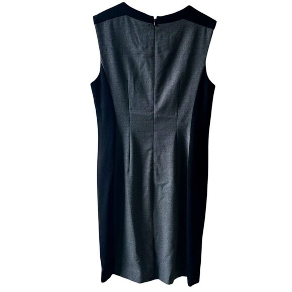 Ann Taylor Gray & Black Wool Blend Sleeveless Pencil Dress Size 4 corporate chic - Picture 2 of 2
